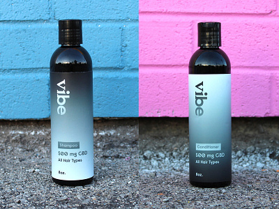 Vibe Shampoo & Conditioner blue branding conditioner labeldesign mensbrand pink product selfcare selfworth shampoo vibe