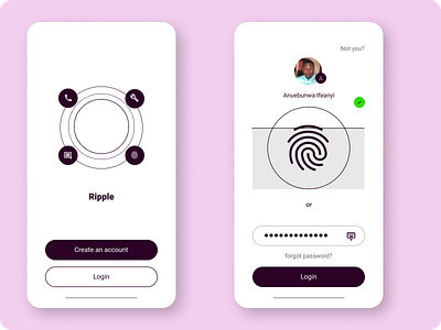 Ripple app design branding design figma figmaafrica figmadesign fingerprint fingerprints ui ux