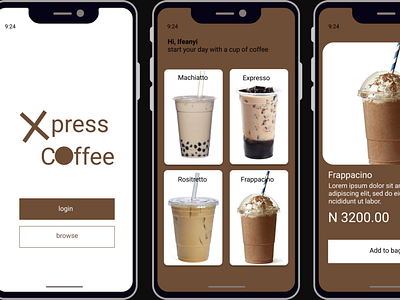 Coffe Xpress app design coffe design uidesign