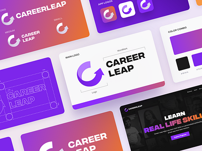 CareerLeap Visual Branding branding career design graphic design illustration logo purple