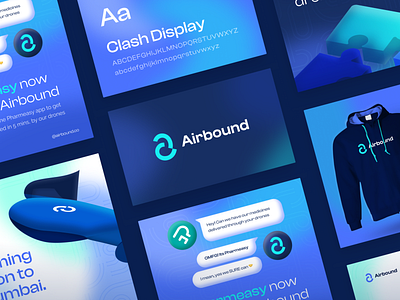 Airbound Brand Identity blue branding design drones identity illustration logo