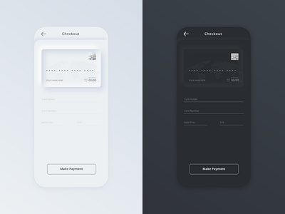 Credit Card Checkout app app design black black white checkout creditcard mobile neumorph payment ui