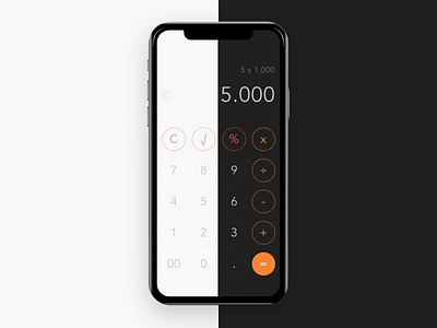 Calculator Light/Dark Mode app black white calculator calculator design mobile numbers ui