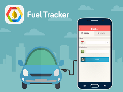 Fuel Tracker easy flat design gas petrol location nice save money service tracker ui user ux
