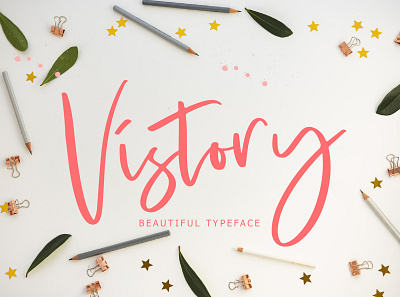 Vistory Modern Script Font beautiful brush calligraphy elegant font hand handwritten lettering ligature luxury modern script signature typography wedding