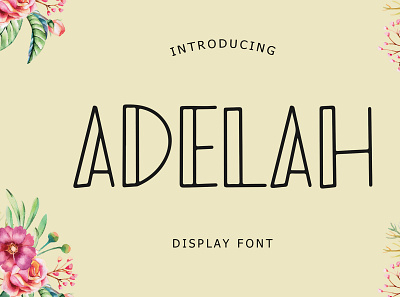 Adelah Display Font animation brand branding cartoon cats child children cute display font handwritten kids kitten lettering logo minimal modern pussy typeface typography