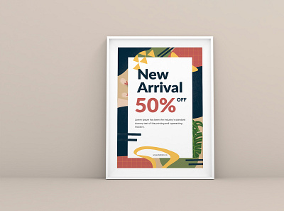 New Arrival Flyer Template abstract banner brand discount ecommerce fashion flyer instagram memphis offers promo promotion sale shopping social