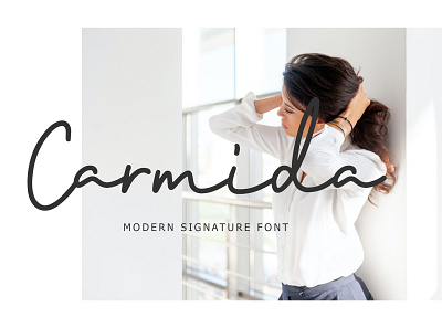 Carmida Modern Signature Font beautiful calligraphy font foundry hand handwritten lettering ligature luxury modern monoline script signature typeface typography