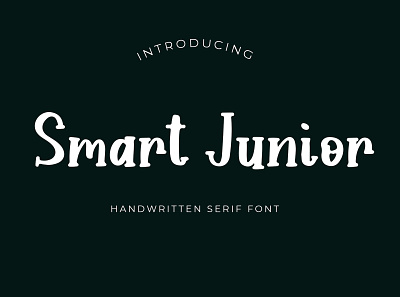 Smart Junior Handwritten Serif Font brand branding children display font food game hand handwritten lettering logo modern pathfinderstd playful sans serif vintage