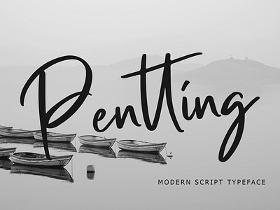 Pentting Modern Script Font beautiful brush calligraphy elegant font hand handwritten lettering ligature luxury modern pathfinderstd script signature typography wedding