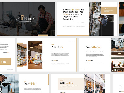 Coffee Shop Powerpoint Template background barista blank business cafe coffee creative design laptop people powerpoint ppt pptx presentation project proposal restaurant shop table template