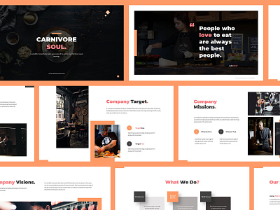 Carnivore Soul - Food Powerpoint Template cafe chef coffee cook cooking eat food foodies google slides hospitality keynote kitchen lovers master menu powerpoint presentation restaurant shop street