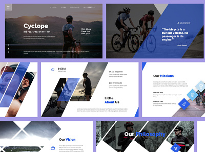 Cyclope - Bicycle Powerpoint Template bicycle bike biking competition cycle cycling fitness healthy mountain powerpoint presentation ride road sport transport vehicle