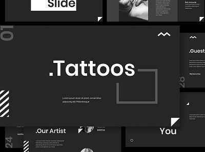 Tattoo Google Slides Presentation art artist decoration design googleslides ink needle piercing portfolio powerpoint presentation professional skull symbol tattoo tribal