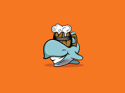 happy whale adobe illustrator ale beer blue whale cartoon happy illustration mascot smile whale