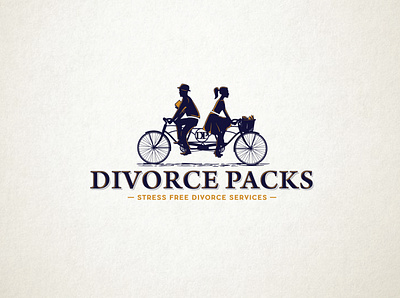 divorce packs logo adobe illustrator attorney bicycle couple divorce illustration logo logodesign relationship vintage logo