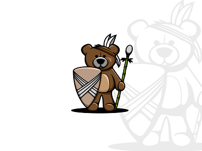 Standing Bear adobe illustrator animals bear cartoon hand drawn illustration logo mascot teddybear wacom intuos