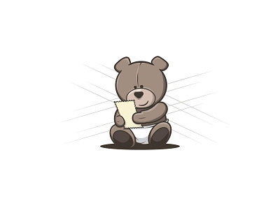 baby bear adobe illustrator animals bear character hand drawn illustration logo mascot teddybear wacom intuos