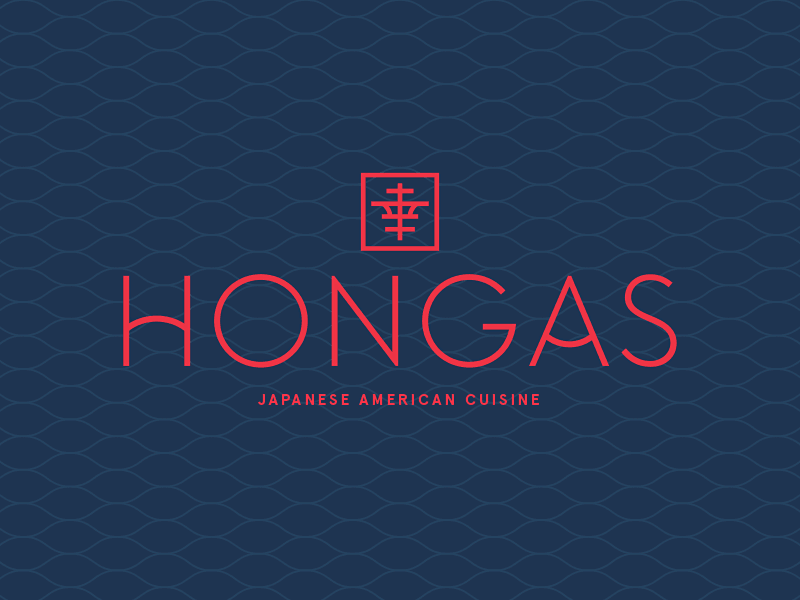 HONGAS branding custom type identity illustration japanese logo logo type menu pattern