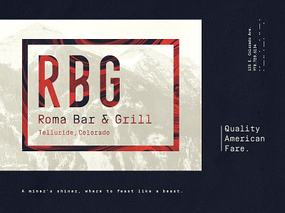 Roma Bar & Grill branding identity layout restaurant typography
