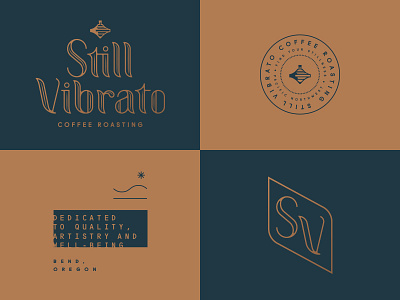 Still Vibrato badge branding coffee custom type identity logo monogram seal typography