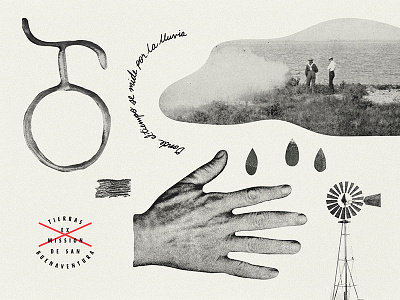 Valley of Time, Measured in Rain collage illustration typography