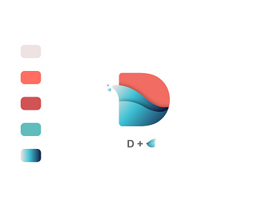D + wave brand branding and identity branding design concept design gradient gradient color logo logo design wave