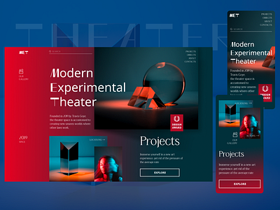 Modern Experimental Theater design mobile ui ux web