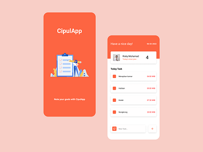CipulApp app branding design flat fresh illustration mobile mobileapp new todolist typography ui