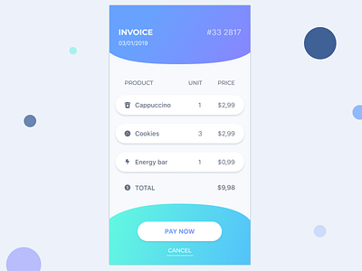 Invoice Application app application finance gradient ios money ui design uidesignpatterns uiux ux