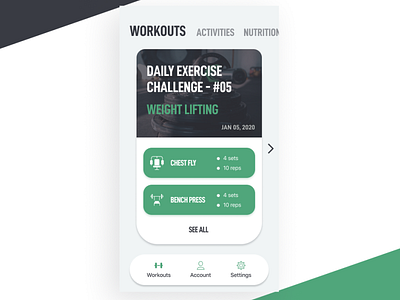 Workout App Concept app concept daily ui exercise fitness health ios mobile tracker ui design ux workout