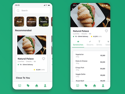 Food App Menu Concept app concept dailyui delivery delivery app food foodapp icons ios menu mobile mobile design sandwiches ui design ux