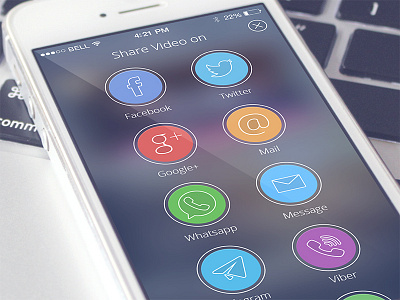 Share Video Screen ios7 app iphone app minimal concept share minimal design share video screen