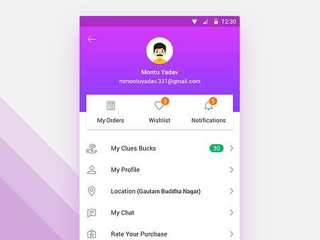 My Account by Montu Yadav on Dribbble