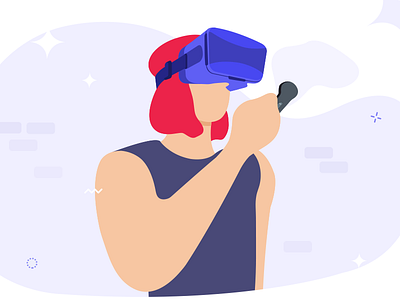 Virtual Reality Illustration flat illustration girl illustration girl with vr illustration virtual reality virtual reality illustration vr