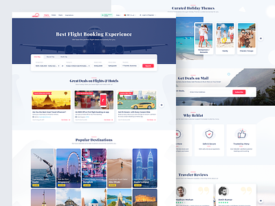 Flight & Hotel Booking Experience Design flight flight booking flight booking landing flight booking landing page flight booking website flight search homepage hotel hotel booking hotel booking landing hotel booking landing page hotel booking website hotel search landing landing page popular destination rehlat website