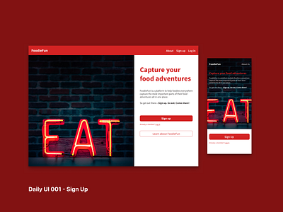 DailyUI 001 — Sign up