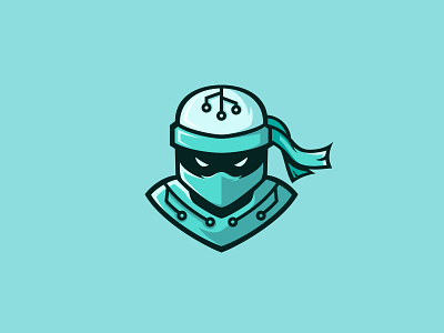 ninja mascot logo aquas branding business color concept design green illustration internet logo logotype ninja tech tech logo technology vector