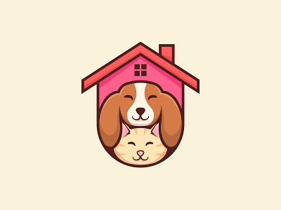 catdog animal business cat color concept design dog house illustration logo logotype love mascot pet pet care pets petshop vector