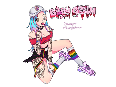Baby Goth ✨ anime artist clip studios illustrator procreate rainbow
