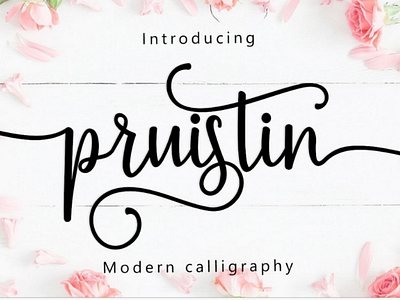 Font Pruistin calligraphy font lettering