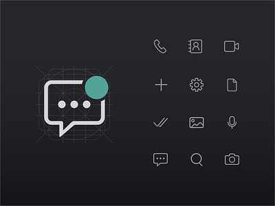 icon set_ messenger app app dark mode design icon iconography iconset messenger mobile ui