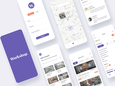 Workshop _ Workspace Finder app cowork desing location based mobile remote work ui zurich