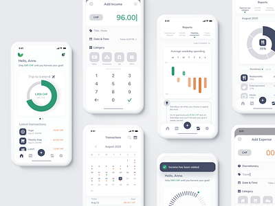 Harvest_ personal finance tracker app finance minimal mobile personal finance reports savings ux ui visualization wallet