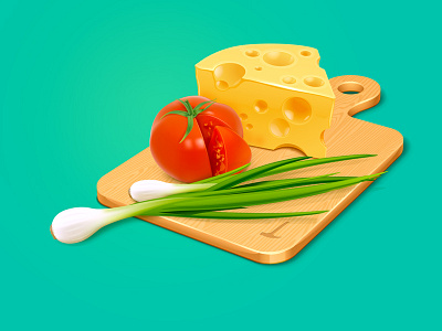 Recipes have cheese, tomatoes…… cheese cook food icon illustration scallion soup tomato vegetable