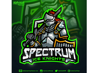 Ice Knights Spectrum - MASCOT SPORT LOGO eightyeightdesign esport esport logo ice knight knight logo logo mascot mascot logo mixer sport sport logo streamer twitch