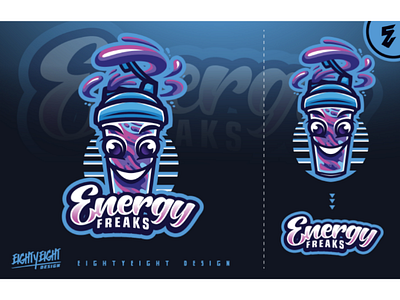 ENERGY FREAKS LOGO avatar cyberpunk eightyeightdesign game gamer gaming logo mascot mascot logo mixer profile picture retrowave stream streamer streaming twitch youtube