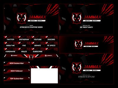Twitch Overlay for Jammax banner gfx for streamer graphics for streamer mixer overlay panel revamp stream stream overlay streaming streaming graphics streaming overlay twitch twitch overlay