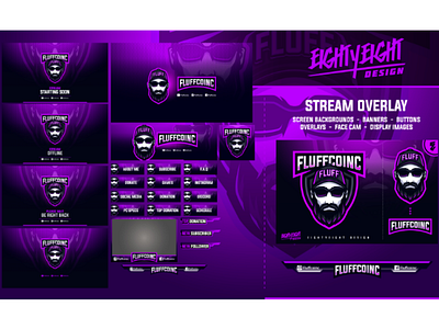 Custom Stream Twitch Overlay for Fluffcoinc banner gfx for streamer graphics for streamer mixer overlay panel revamp stream stream overlay streaming streaming graphics streaming overlay twitch twitch overlay