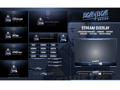 Custom Stream Twitch Overlay for Ghost Gaming Q8 banner gfx for streamer graphics for streamer mixer overlay panel revamp stream stream overlay streaming streaming graphics streaming overlay twitch twitch overlay